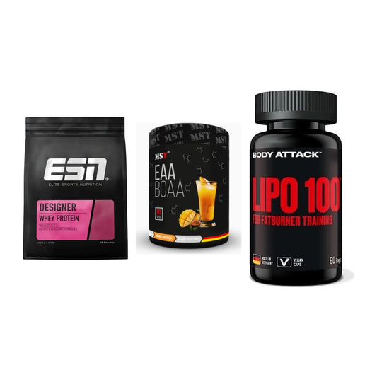 Definitionsphase-Set: ESN Designer + MST EAA & BCAA + Body Attack – alle enthaltenen Artikel