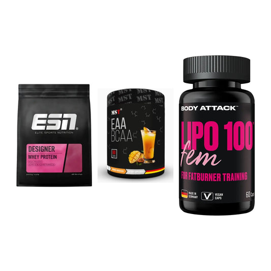 Definitionsphase-Set: ESN Designer + MST EAA & BCAA + Body Attack – alle enthaltenen Artikel