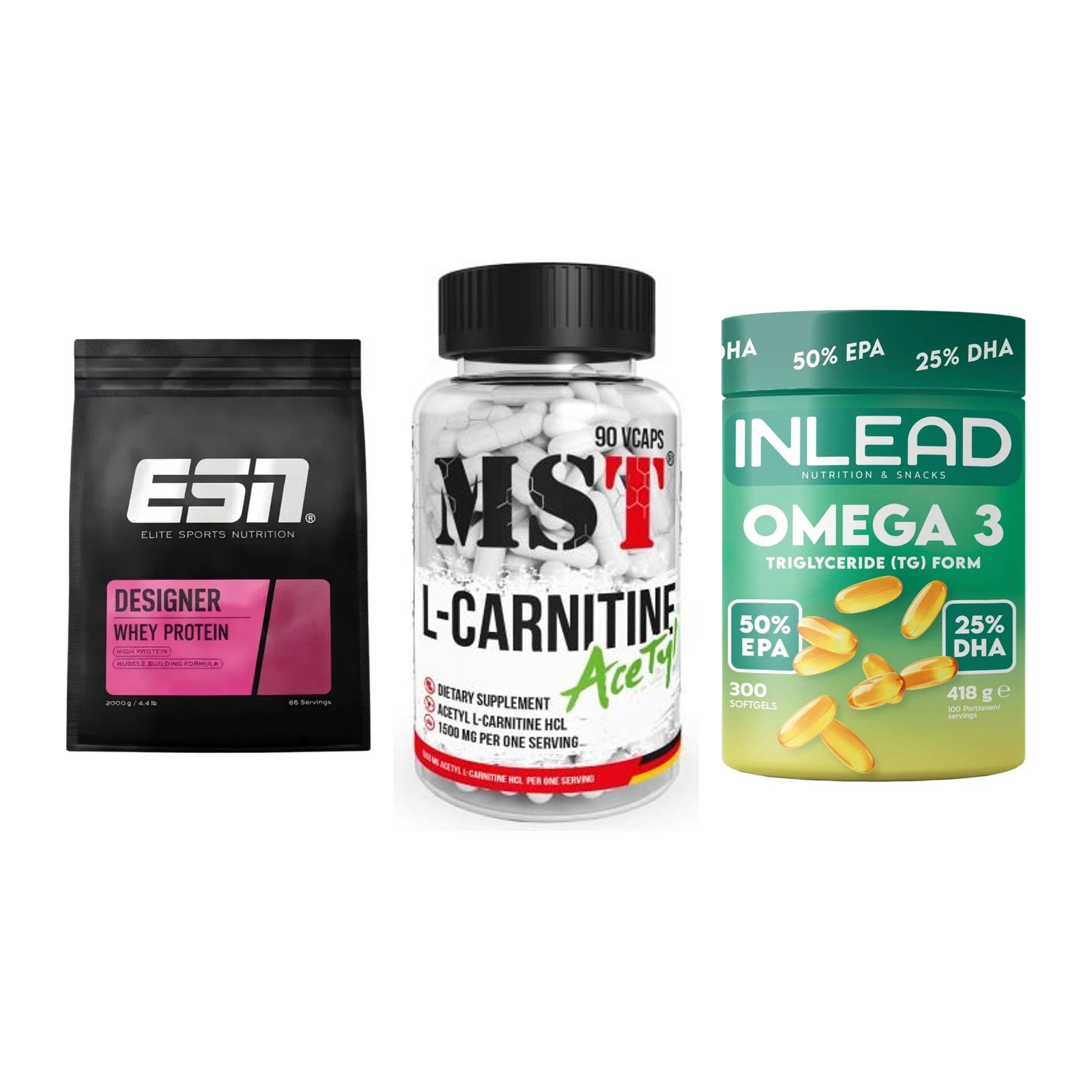 Definitionsphase-Set: ESN Designer + MST L-Carnitin + INLEAD Omega-3 – alle enthaltenen Artikel