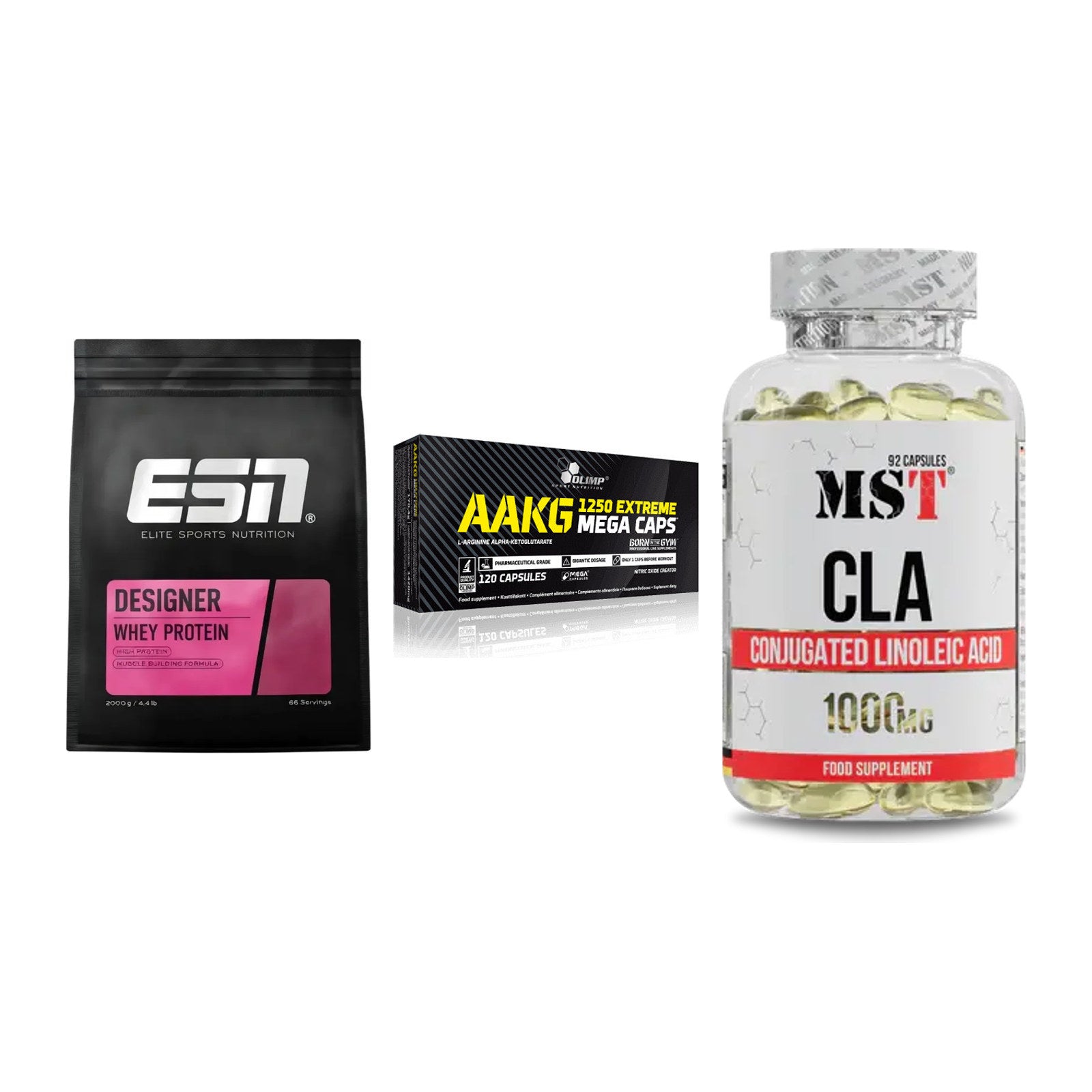 Definitionsphase-Set: ESN Designer + Olimp AAKG + MST CLA 1000mg – alle enthaltenen Artikel