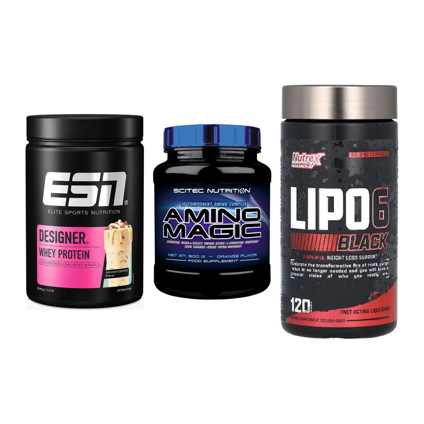 Definitionsphase-Set: ESN Designer + Scitec Amino + Nutrex Lipo 6 – alle enthaltenen Artikel