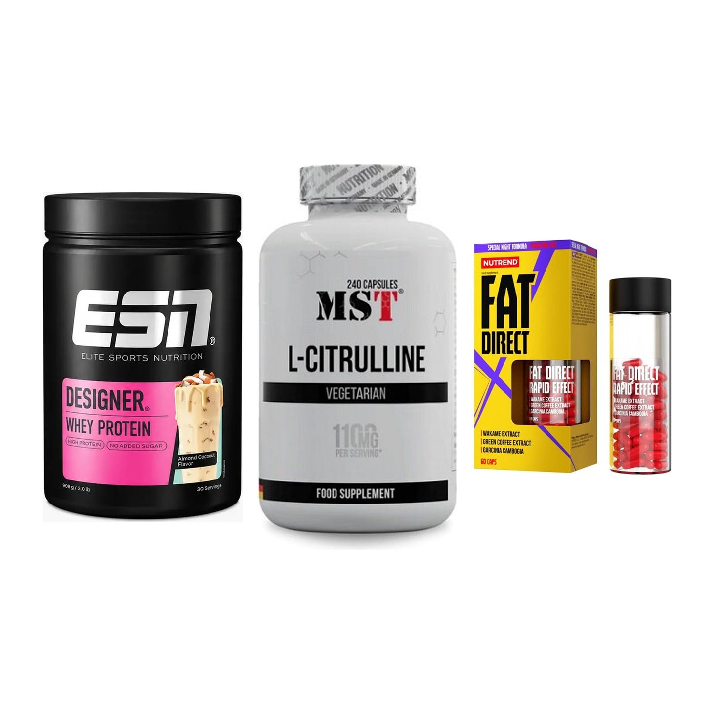 Definitionsphase-Set: ESN Designer + MST Citrulline + Nutrend Fat – alle enthaltenen Artikel