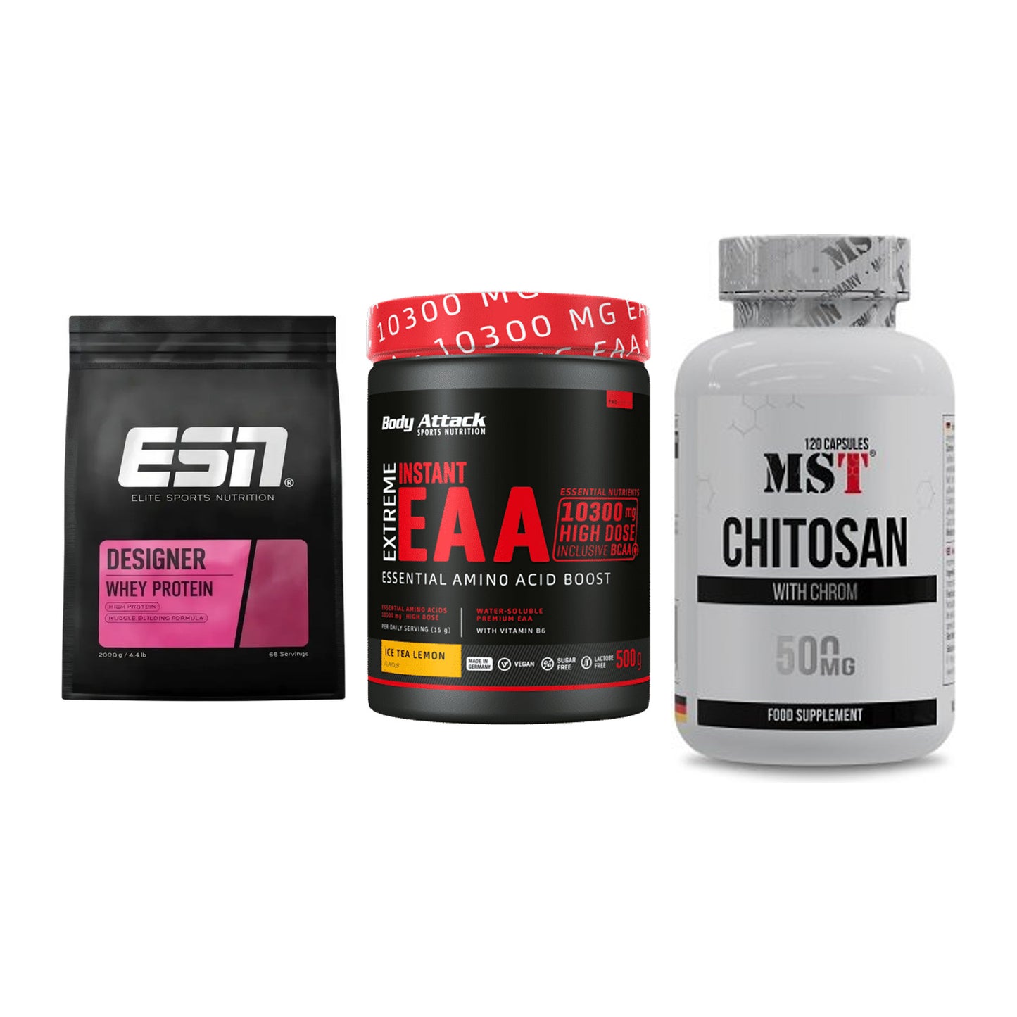 Definitionsphase-Set: ESN Designer + Body Attack + MST Chitosan – alle enthaltenen Artikel