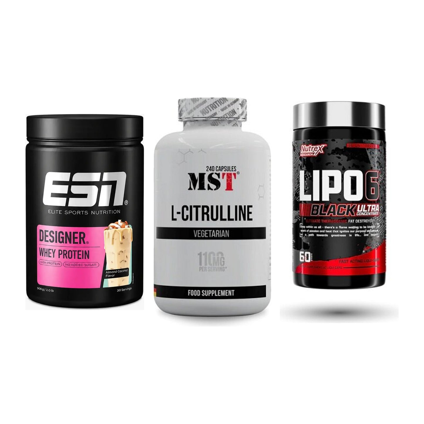 Definitionsphase-Set: ESN Designer + MST Citrulline + Nutrex Lipo 6 – alle enthaltenen Artikel