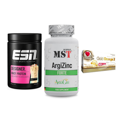 Definitionsphase-Set: ESN Designer + MST ArgiZinc + Olimp Omega 3 – alle enthaltenen Artikel