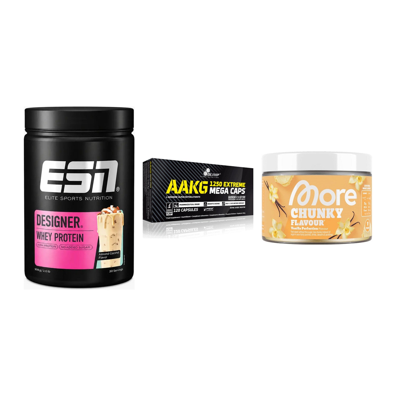 Definitionsphase-Set: ESN Designer + Olimp AAKG + More Nutrition – alle enthaltenen Artikel