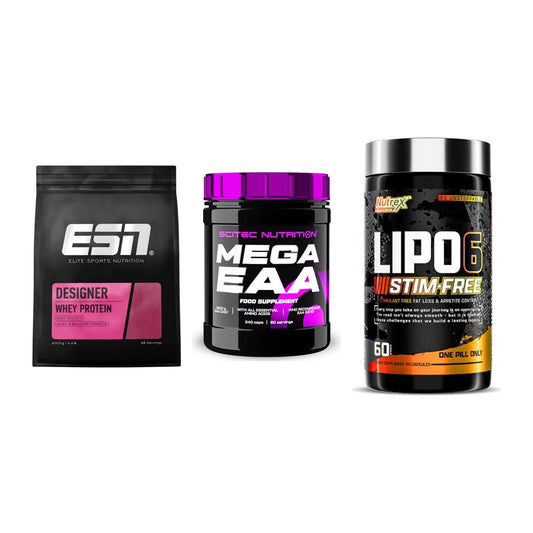 Definitionsphase-Set: ESN Designer + Scitec Mega + Nutrex Lipo 6 – alle enthaltenen Artikel