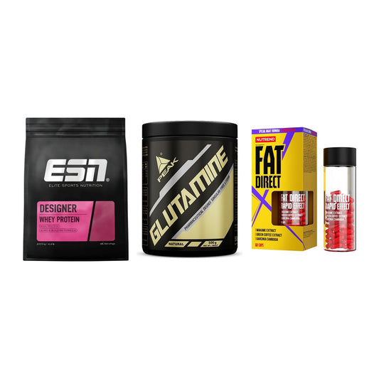 Definitionsphase-Set: ESN Designer + Peak Glutamin + Nutrend Fat – alle enthaltenen Artikel