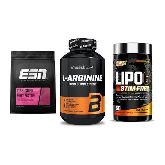 Definitionsphase-Set: ESN Designer + BioTech L-Argi + Nutrex Lipo 6 – alle enthaltenen Artikel