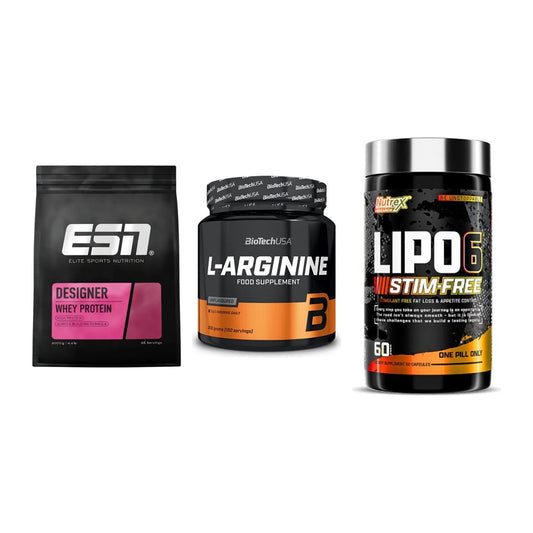 Definitionsphase-Set: ESN Designer + BioTech L-Argi + Nutrex Lipo 6 – alle enthaltenen Artikel