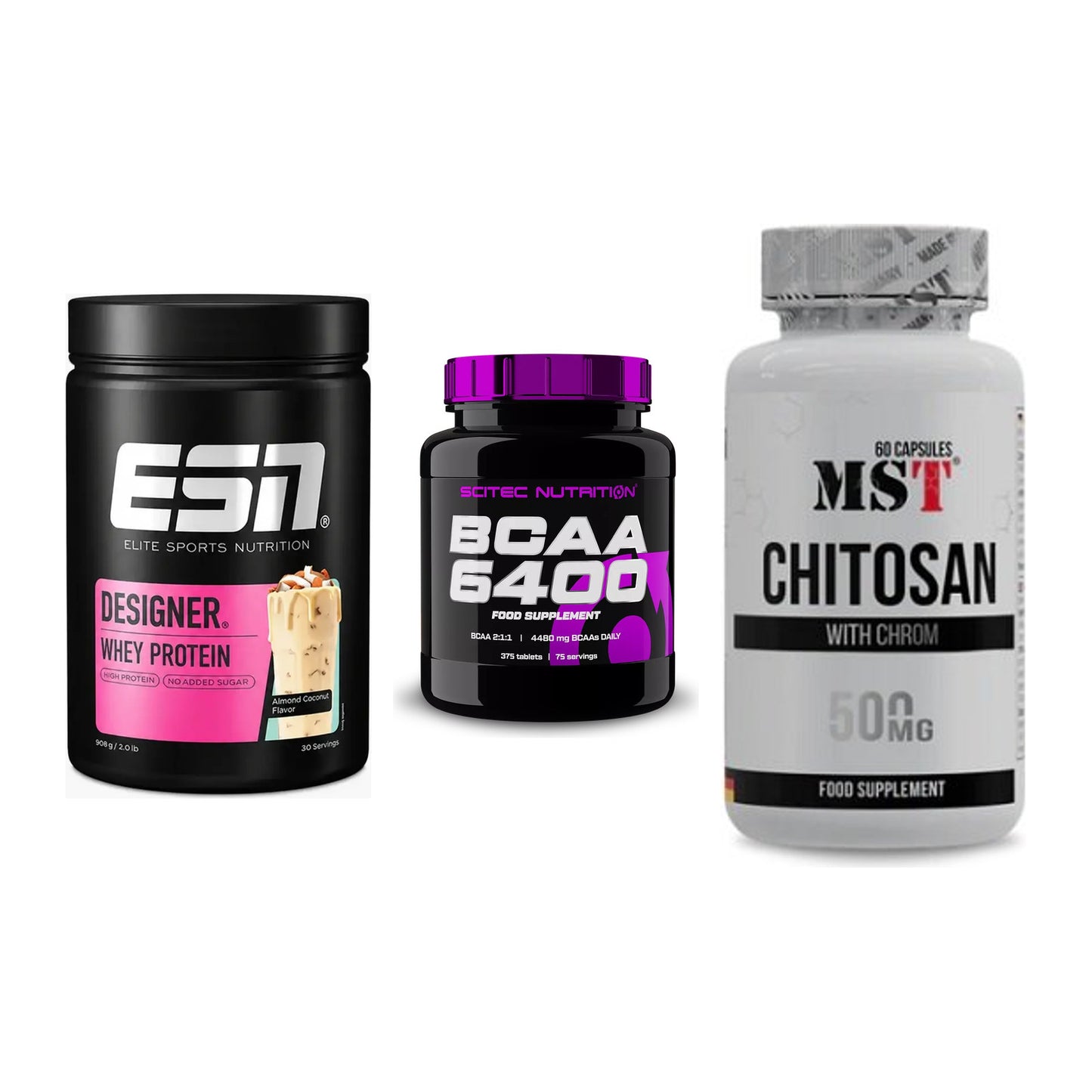 Definitionsphase-Set: ESN Designer + Scitec BCAA + MST Chitosan – alle enthaltenen Artikel