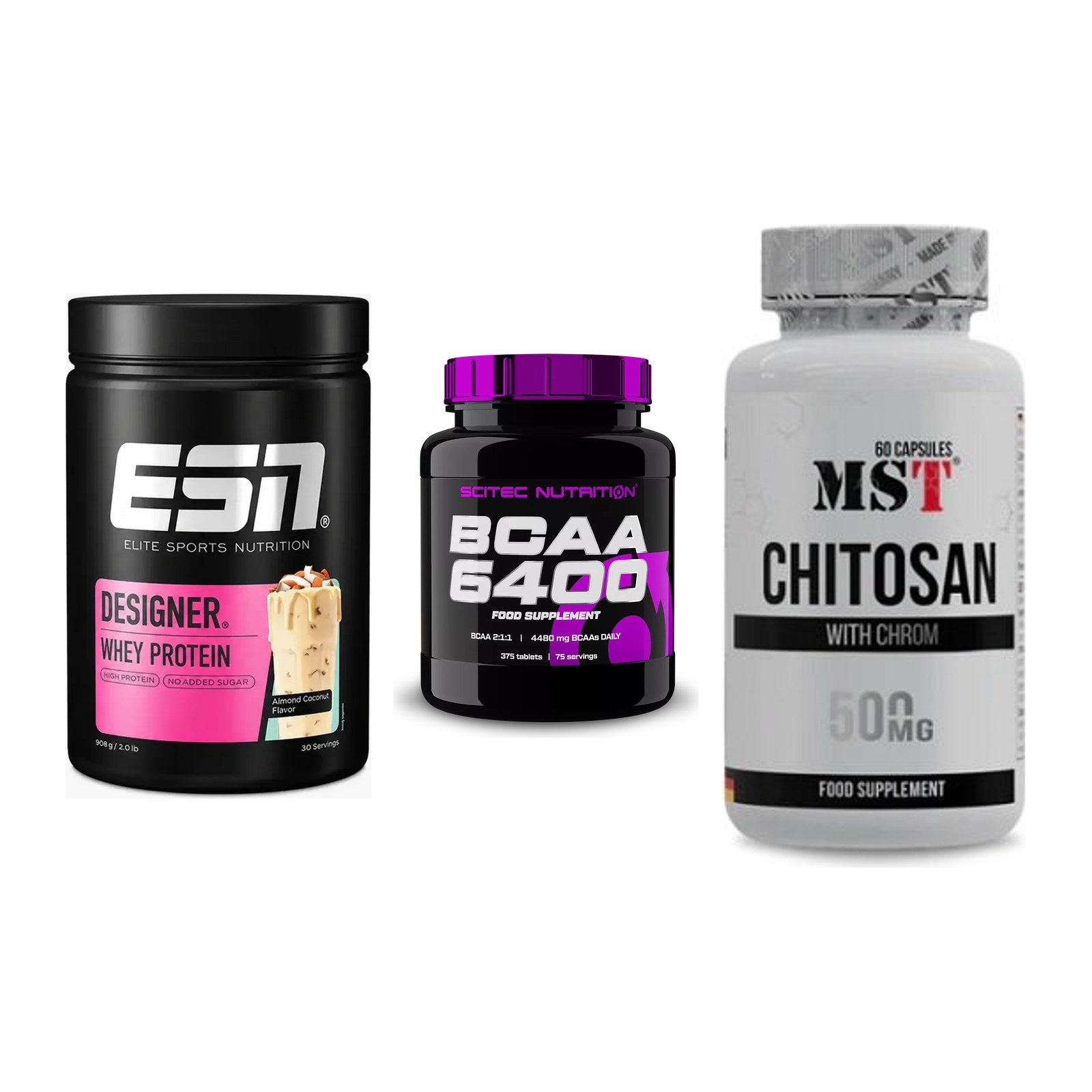 Definitionsphase-Set: ESN Designer + Scitec BCAA + MST Chitosan – alle enthaltenen Artikel