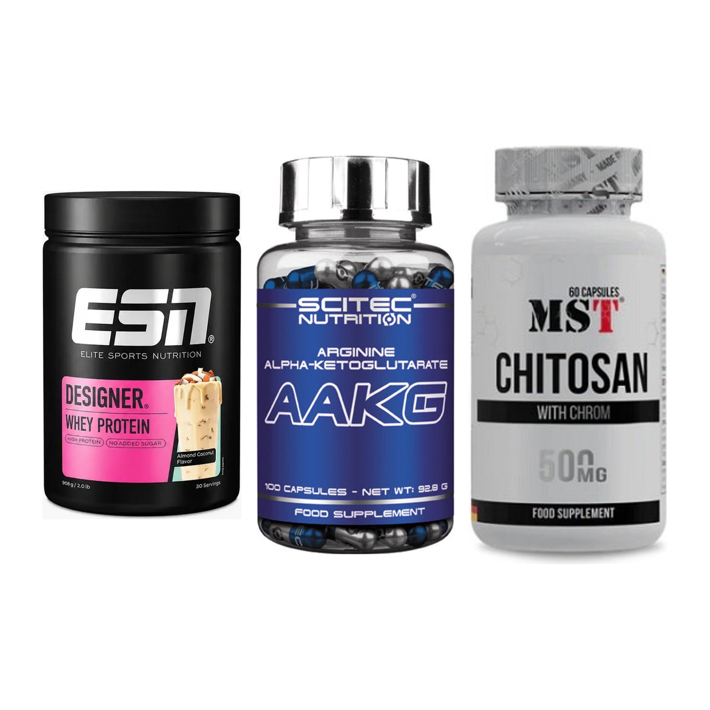 Definitionsphase-Set: ESN Designer + Scitec AAKG + MST Chitosan – alle enthaltenen Artikel