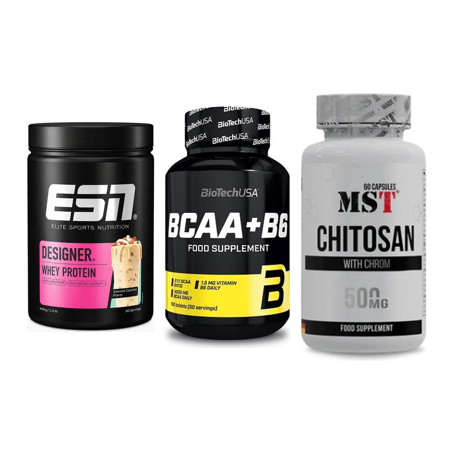 Definitionsphase-Set: ESN Designer + BioTech BCAA+B + MST Chitosan – alle enthaltenen Artikel
