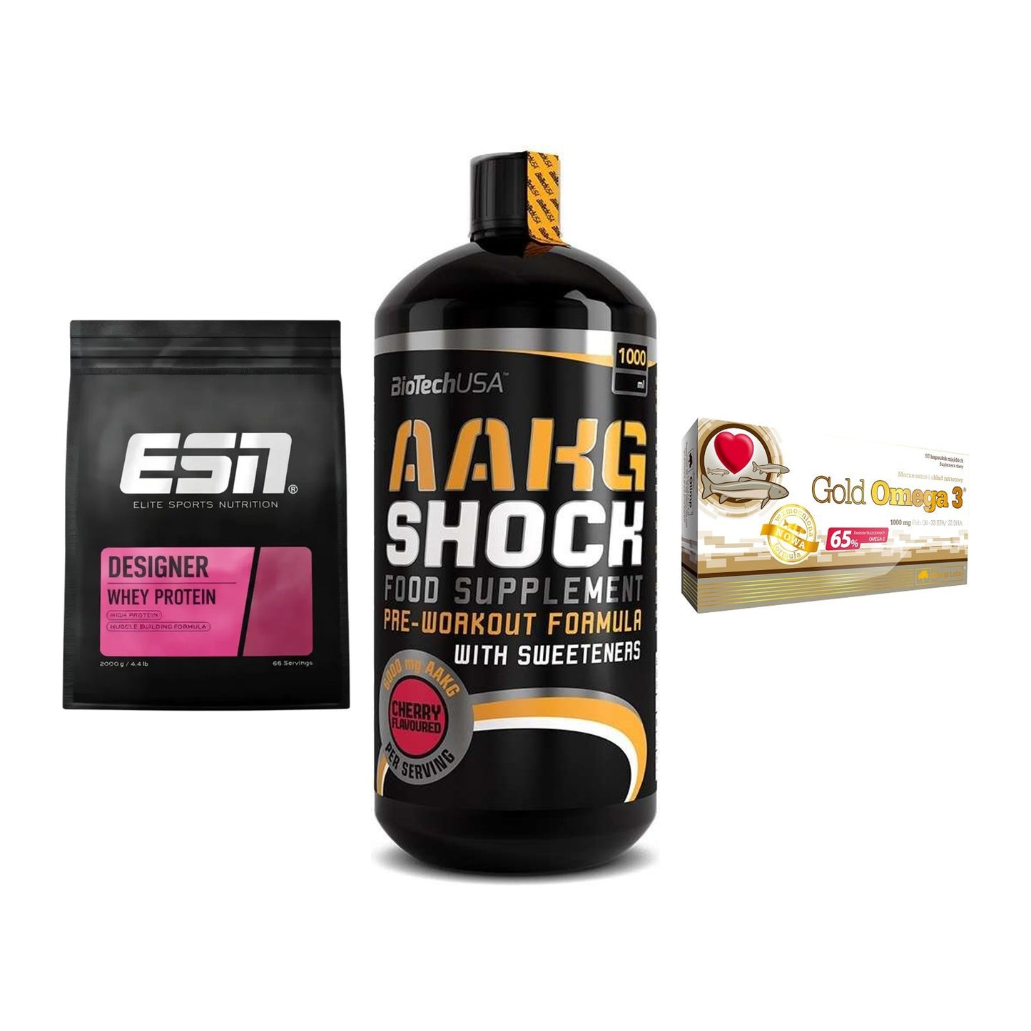 Definitionsphase-Set: ESN Designer + BioTech AAKG + Olimp Omega 3 – alle enthaltenen Artikel