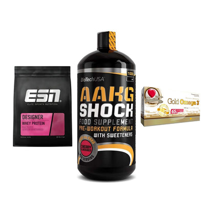 Definitionsphase-Set: ESN Designer + BioTech AAKG + Olimp Omega 3 – alle enthaltenen Artikel