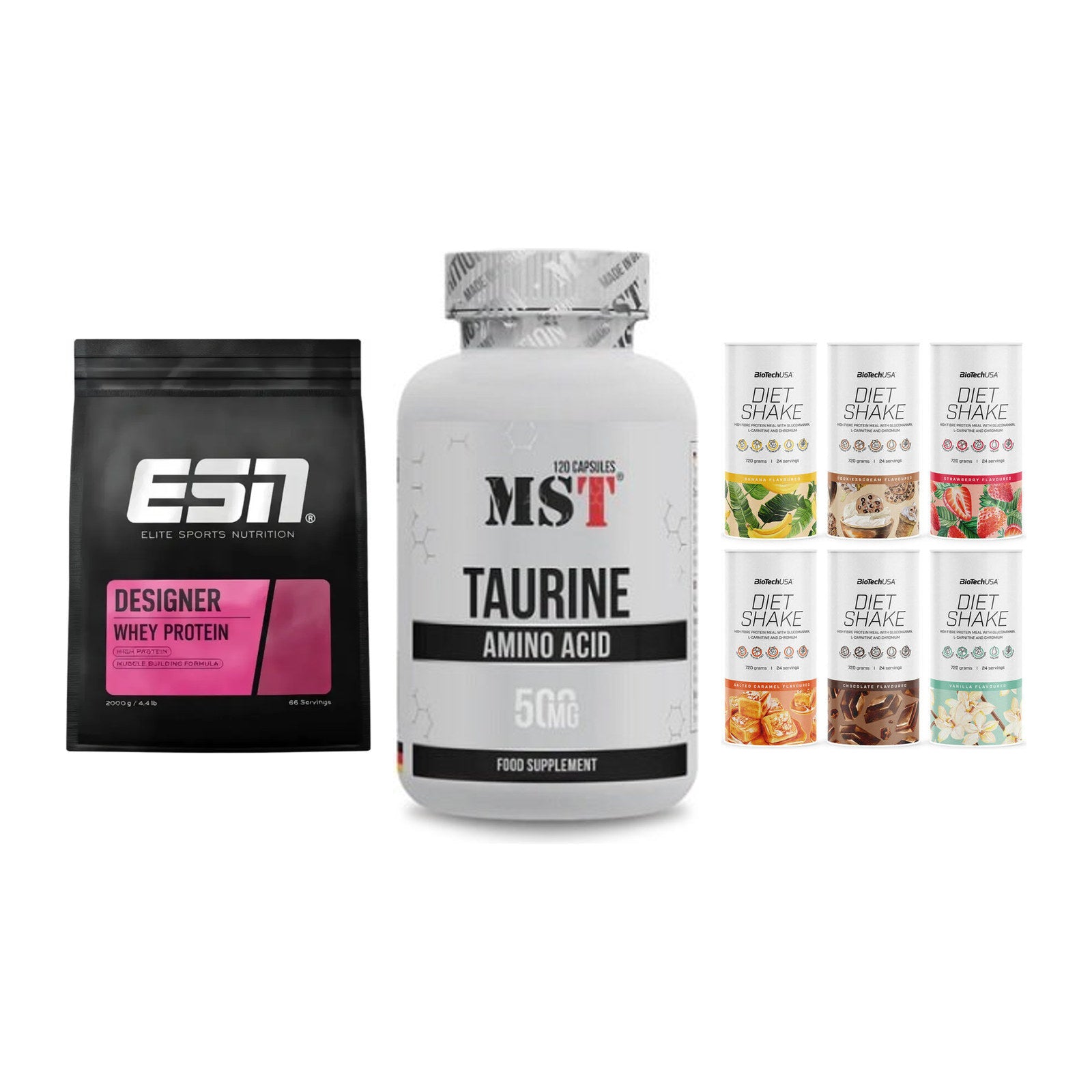 Definitionsphase-Set: ESN Designer + MST Taurine + BioTech Diet – alle enthaltenen Artikel