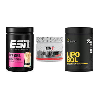 Definitionsphase-Set: ESN Designer + MST Glutamine + Dedicated – alle enthaltenen Artikel