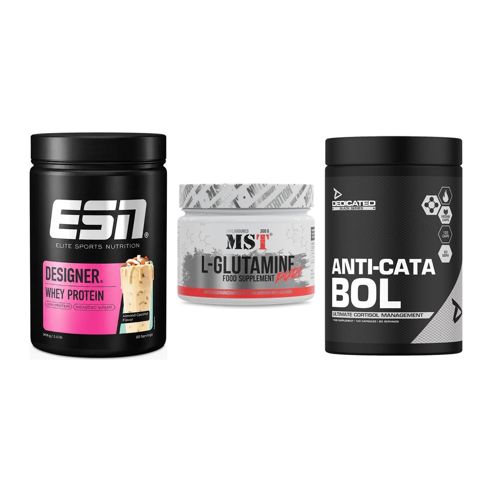 Definitionsphase-Set: ESN Designer + MST Glutamine + Dedicated – alle enthaltenen Artikel
