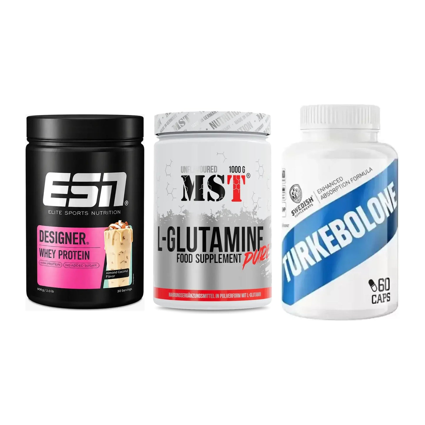 Definitionsphase-Set: ESN Designer + MST Glutamine + Swedish Supple – alle enthaltenen Artikel