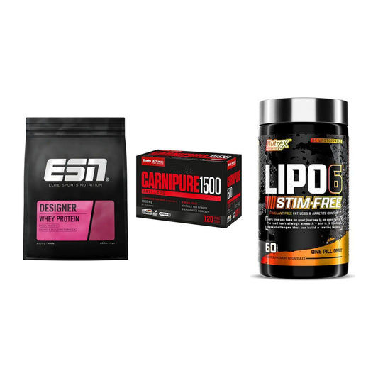 Definitionsphase-Set: ESN Designer + Body Attack + Nutrex Lipo 6 – alle enthaltenen Artikel