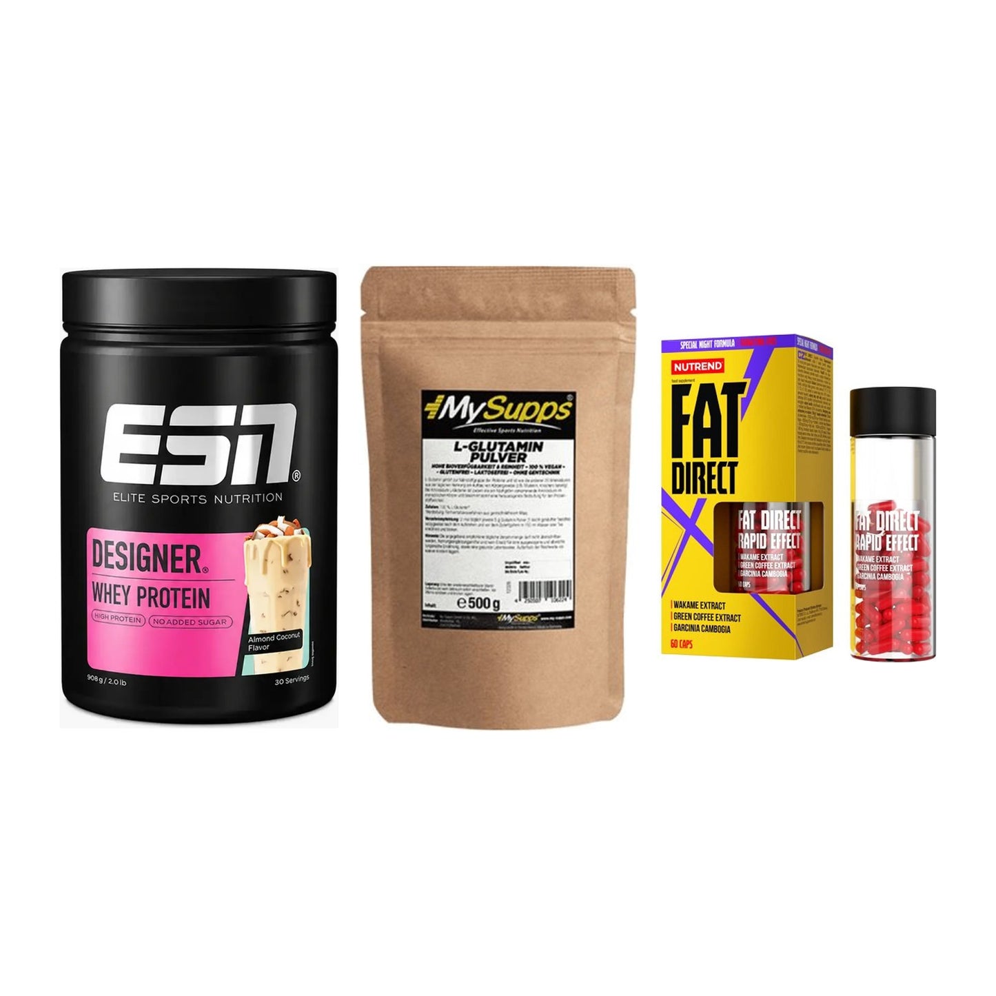 Definitionsphase-Set: ESN Designer + MySupps Glutam + Nutrend Fat – alle enthaltenen Artikel