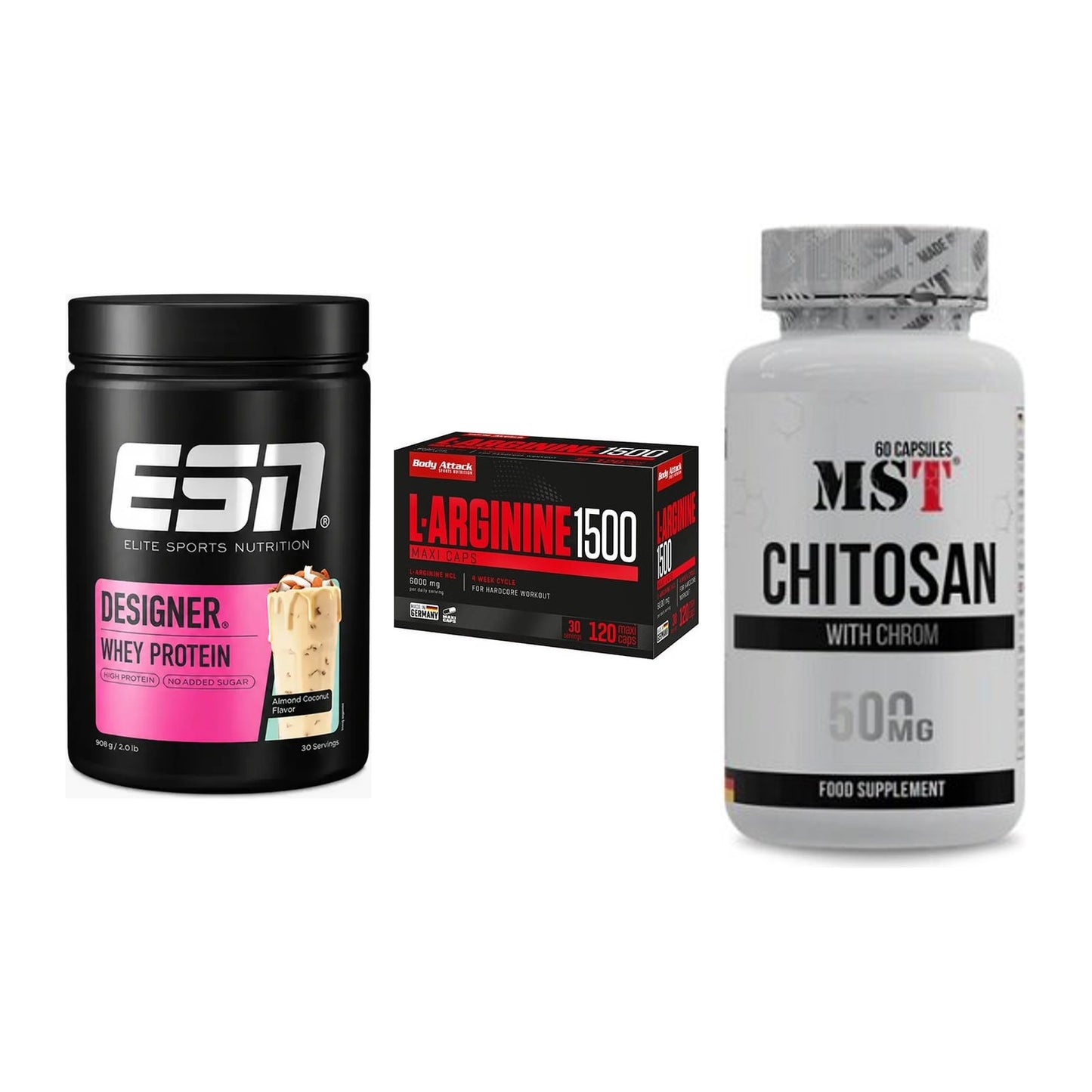 Definitionsphase-Set: ESN Designer + Body Attack + MST Chitosan – alle enthaltenen Artikel