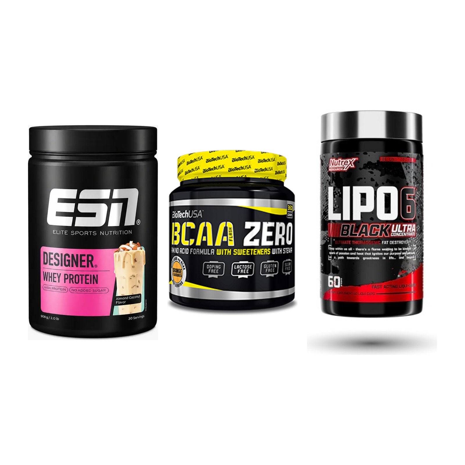 Definitionsphase-Set: ESN Designer + BioTech BCAA + Nutrex Lipo 6 – alle enthaltenen Artikel