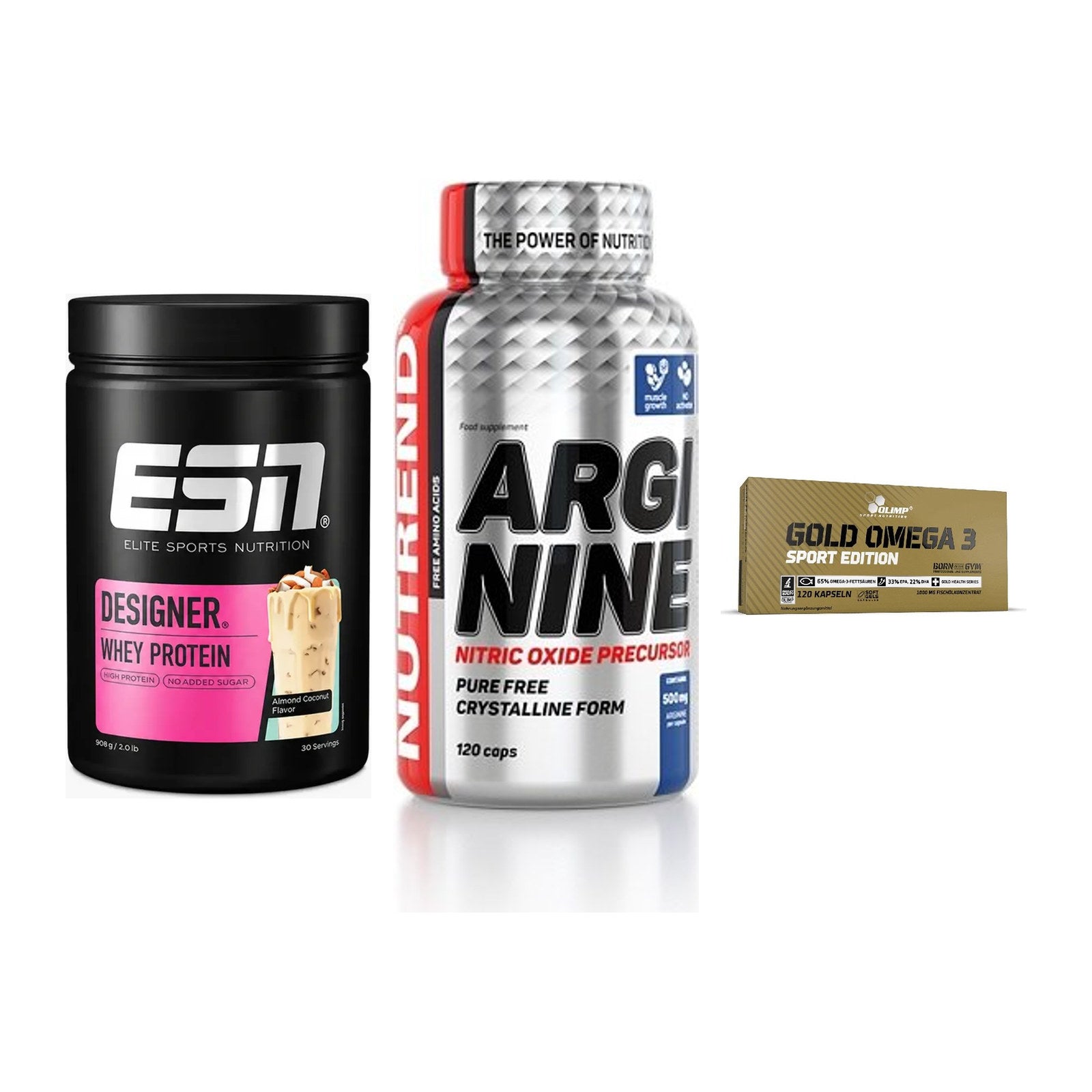 Definitionsphase-Set: ESN Designer + Nutrend Argini + Olimp Omega 3 – alle enthaltenen Artikel