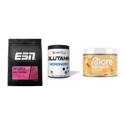 Definitionsphase-Set: ESN Designer + NNT Glutamin + More Nutrition – alle enthaltenen Artikel