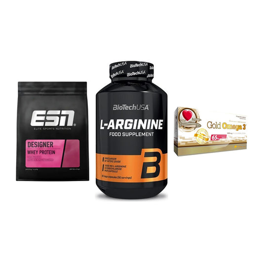 Definitionsphase-Set: ESN Designer + BioTech L-Argi + Olimp Omega 3 – alle enthaltenen Artikel