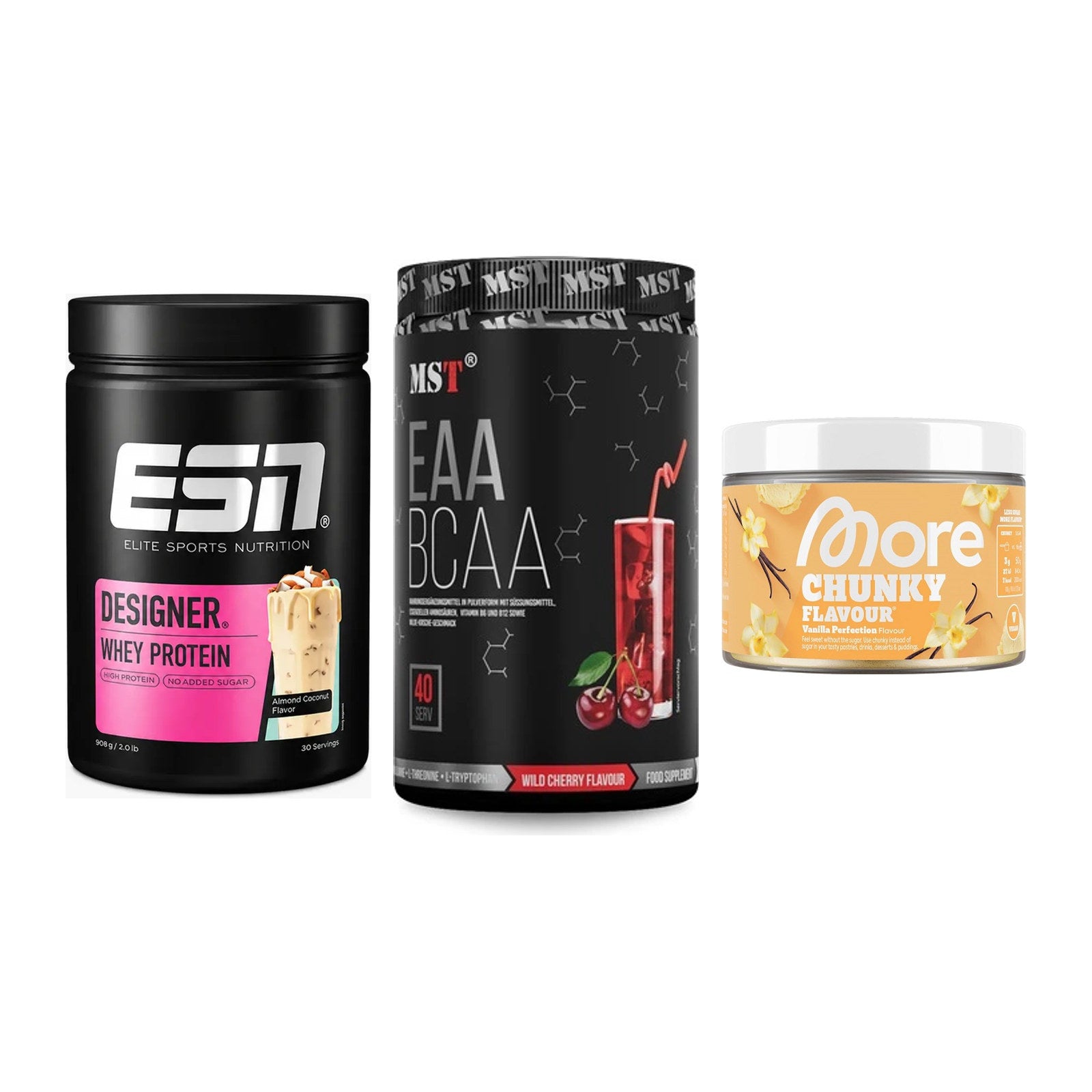 Definitionsphase-Set: ESN Designer + MST EAA & BCAA + More Nutrition – alle enthaltenen Artikel