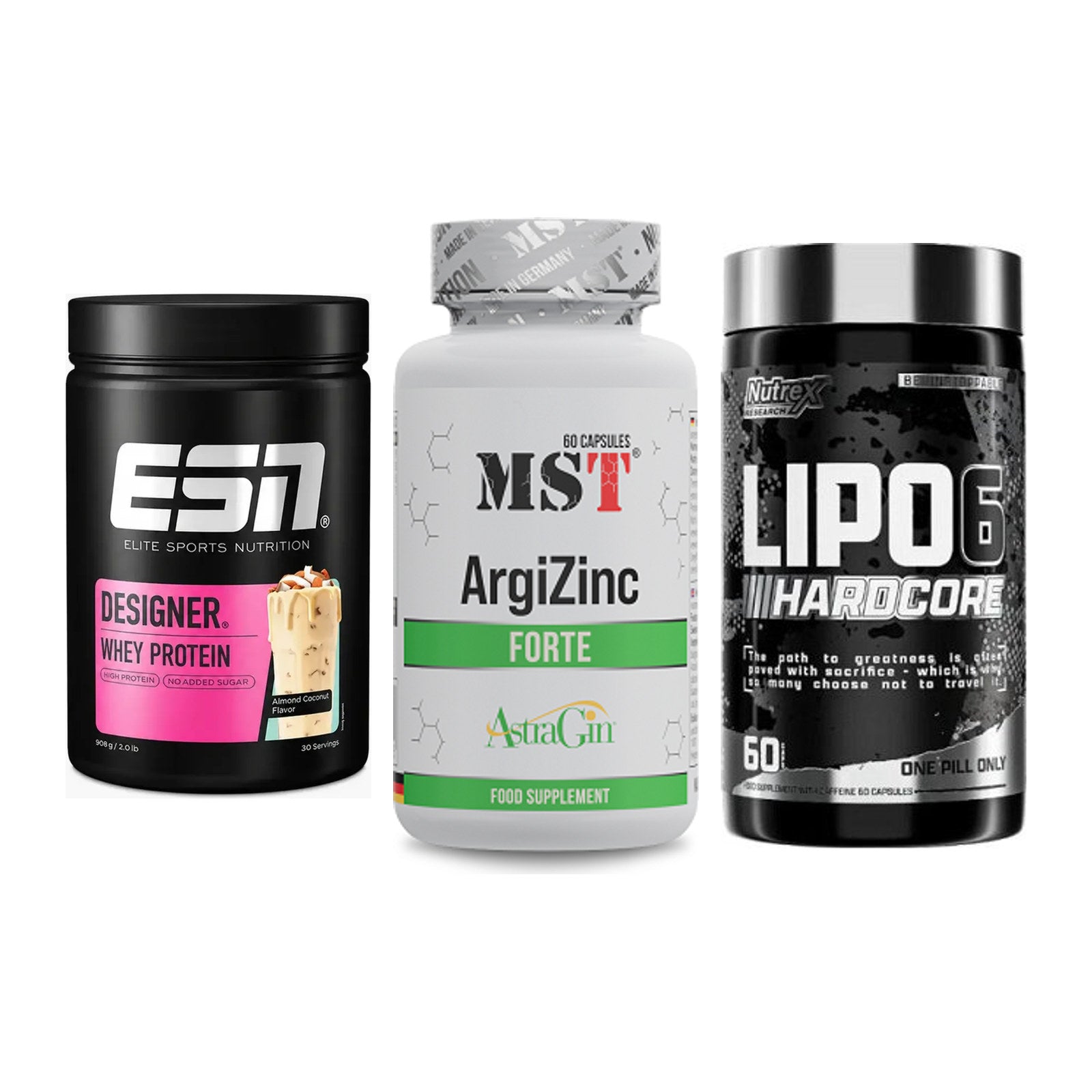 Definitionsphase-Set: ESN Designer + MST ArgiZinc + Nutrex Lipo 6 – alle enthaltenen Artikel
