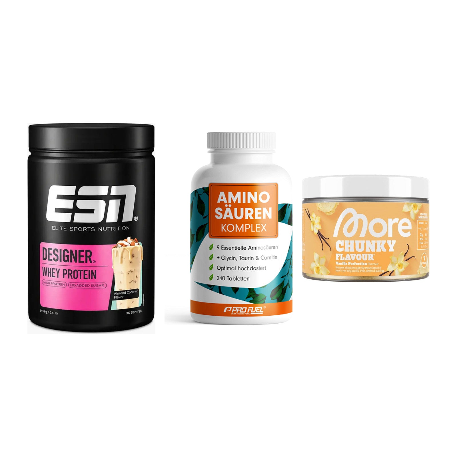 Definitionsphase-Set: ESN Designer + ProFuel Aminos + More Nutrition – alle enthaltenen Artikel