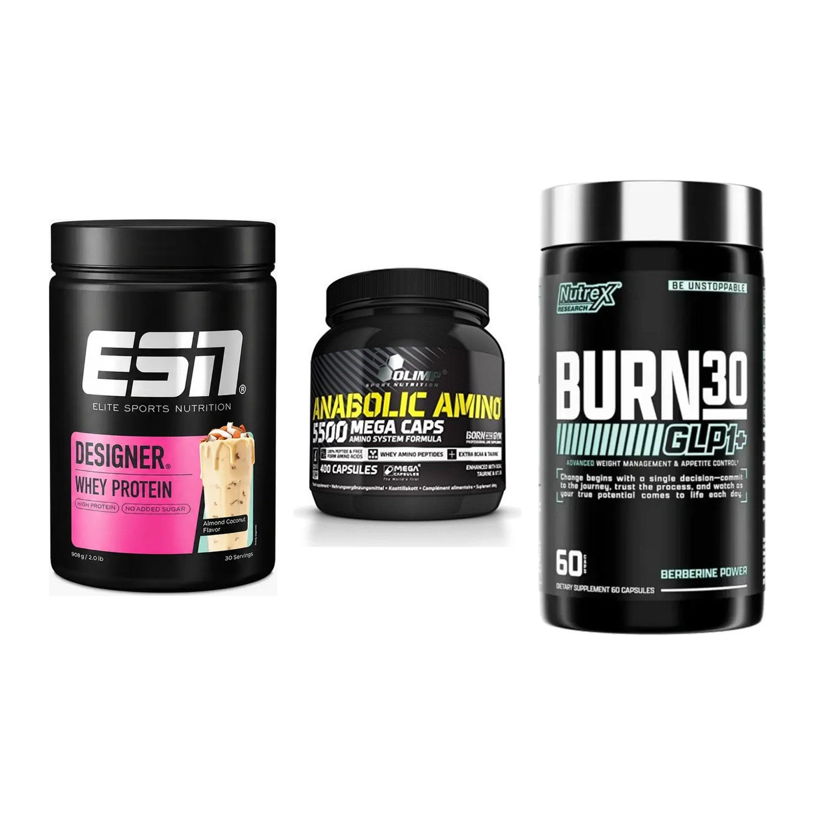 Definitionsphase-Set: ESN Designer + Olimp Anabolic + Nutrex Burn 30 – alle enthaltenen Artikel