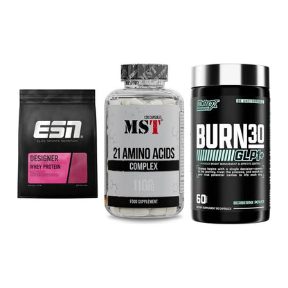 Definitionsphase-Set: ESN Designer + MST 21 Amino + Nutrex Burn 30 – alle enthaltenen Artikel