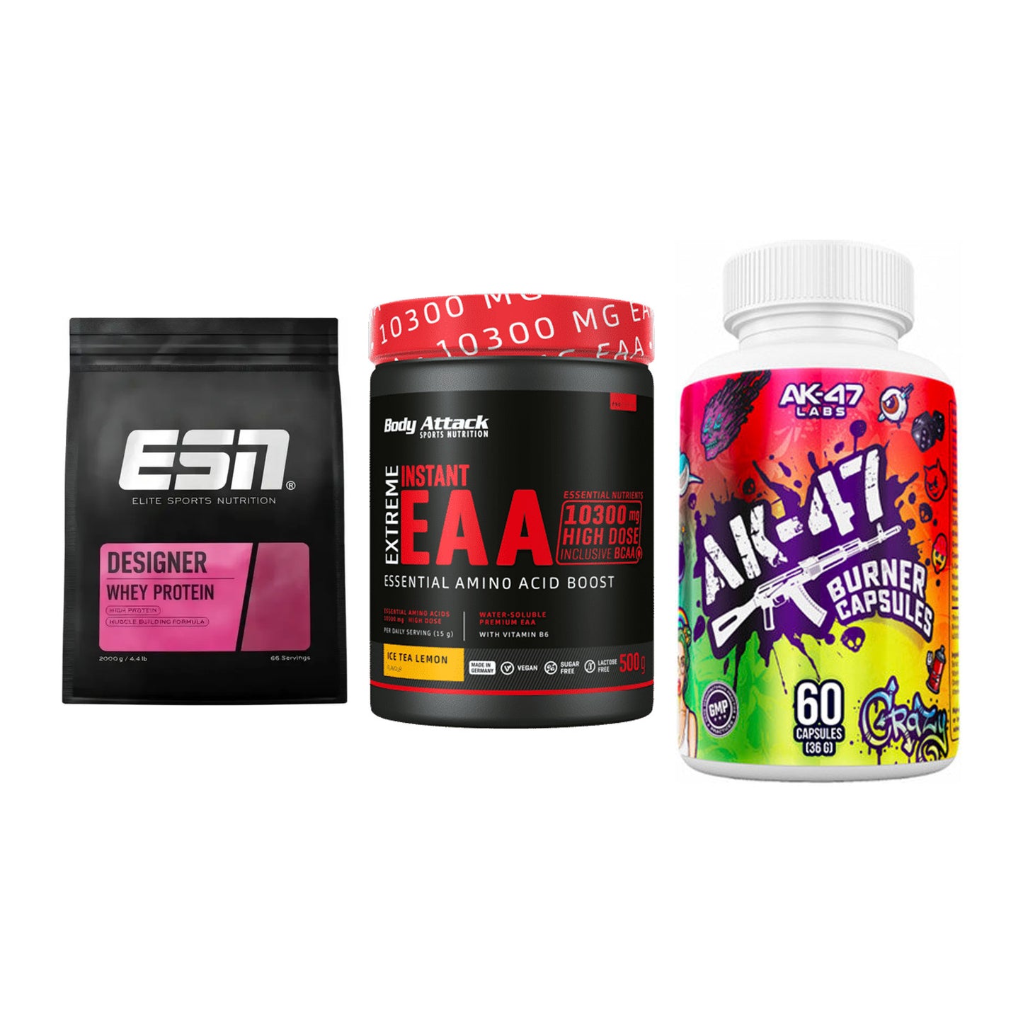 Definitionsphase-Set: ESN Designer + Body Attack + AK47 Labs – alle enthaltenen Artikel