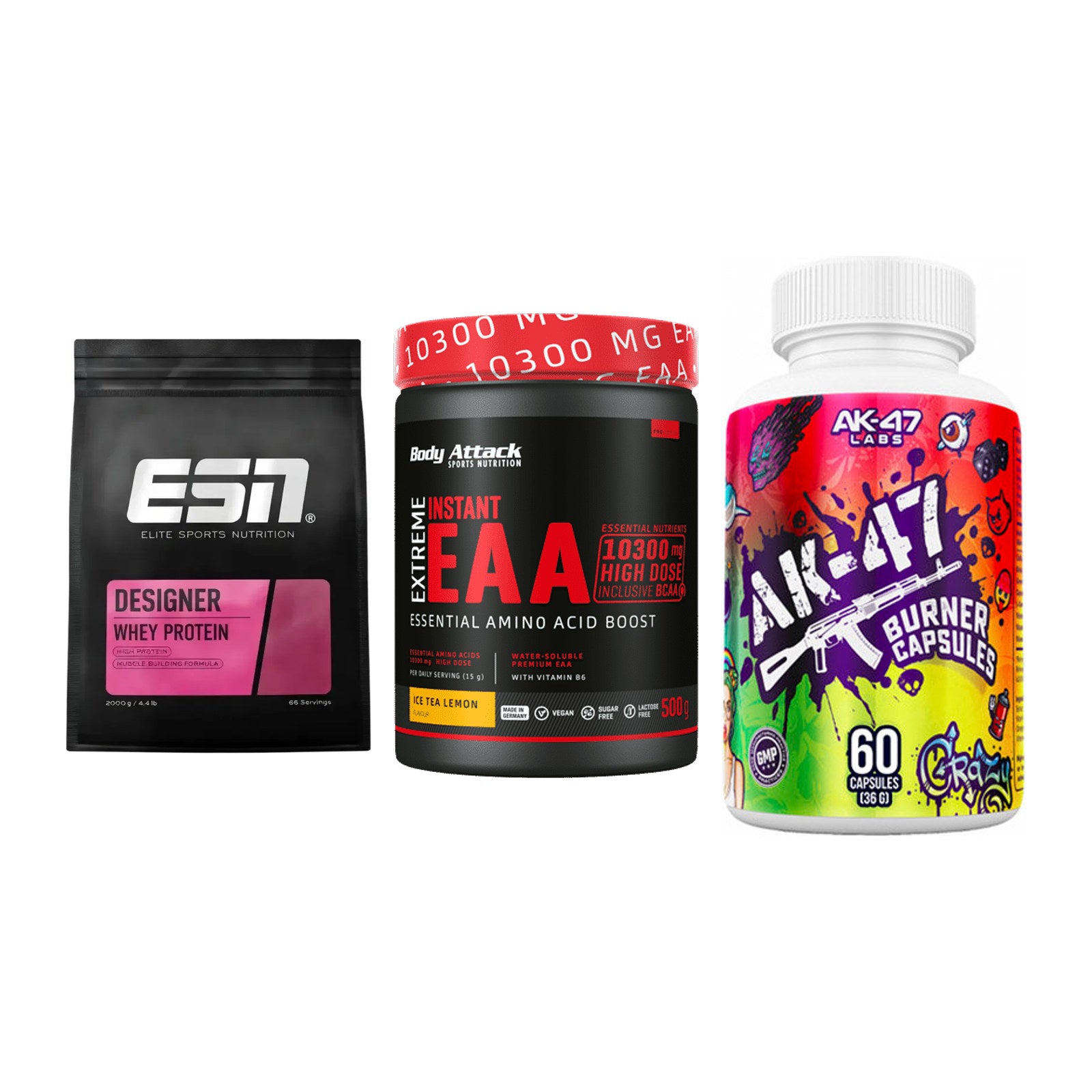 Definitionsphase-Set: ESN Designer + Body Attack + AK47 Labs – alle enthaltenen Artikel