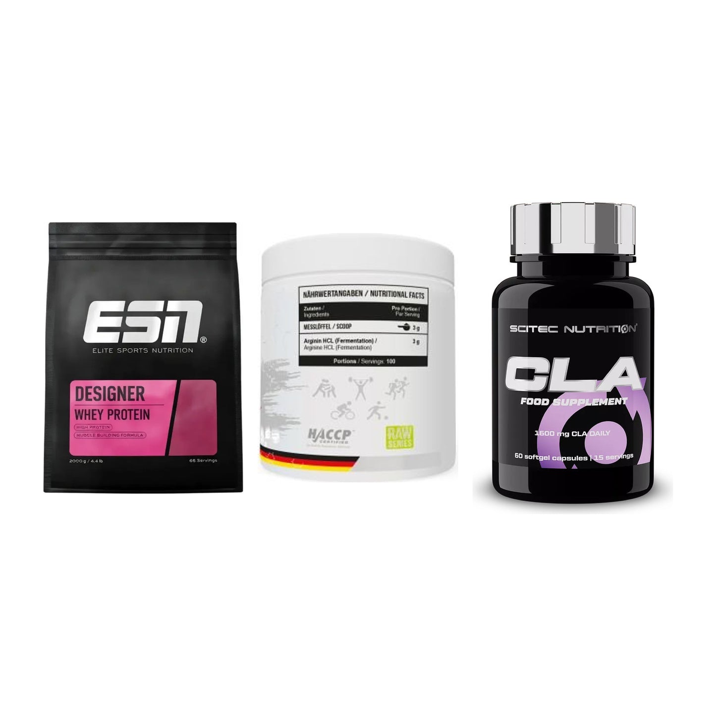 Definitionsphase-Set: ESN Designer + MST Arginine + Scitec CLA – alle enthaltenen Artikel