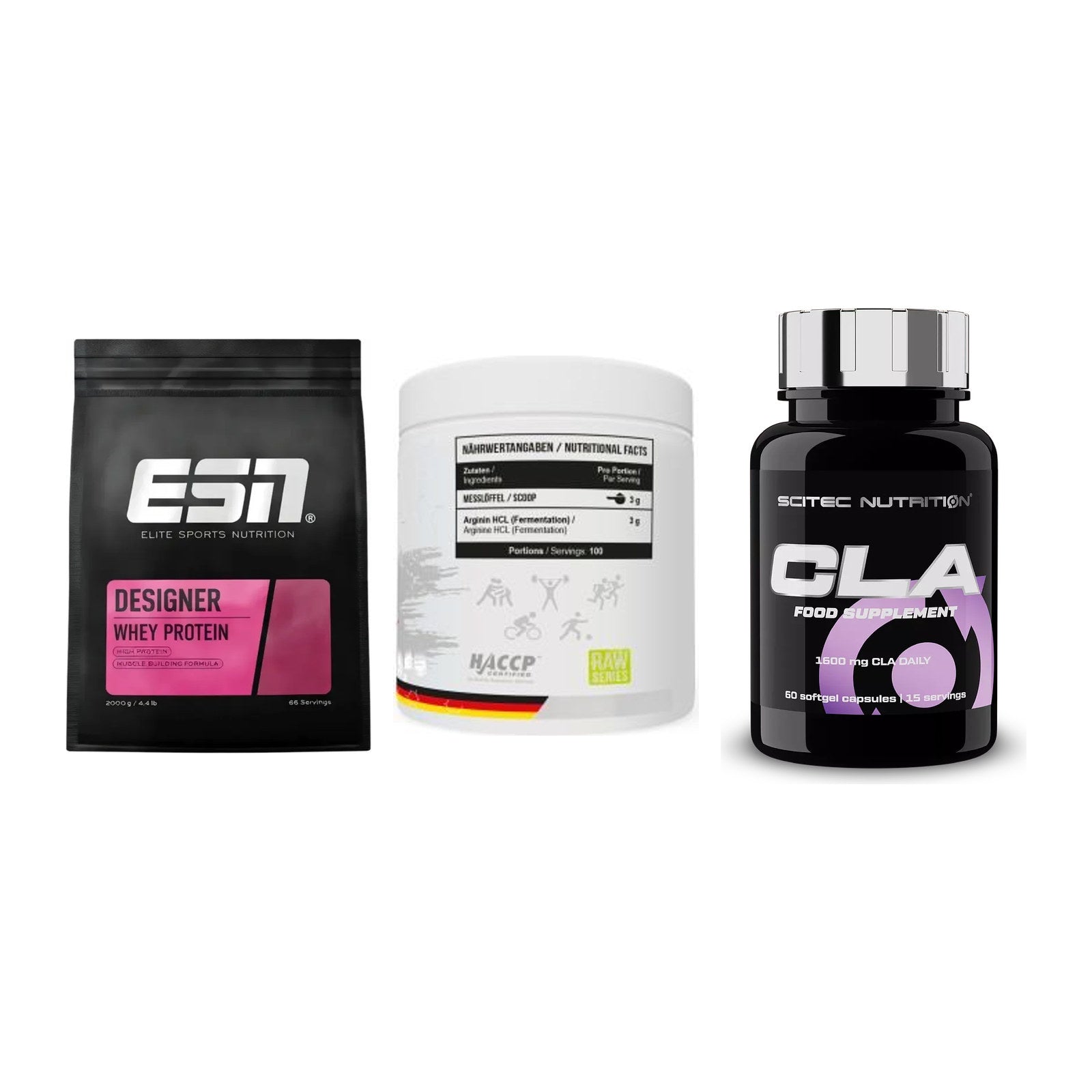 Definitionsphase-Set: ESN Designer + MST Arginine + Scitec CLA – alle enthaltenen Artikel