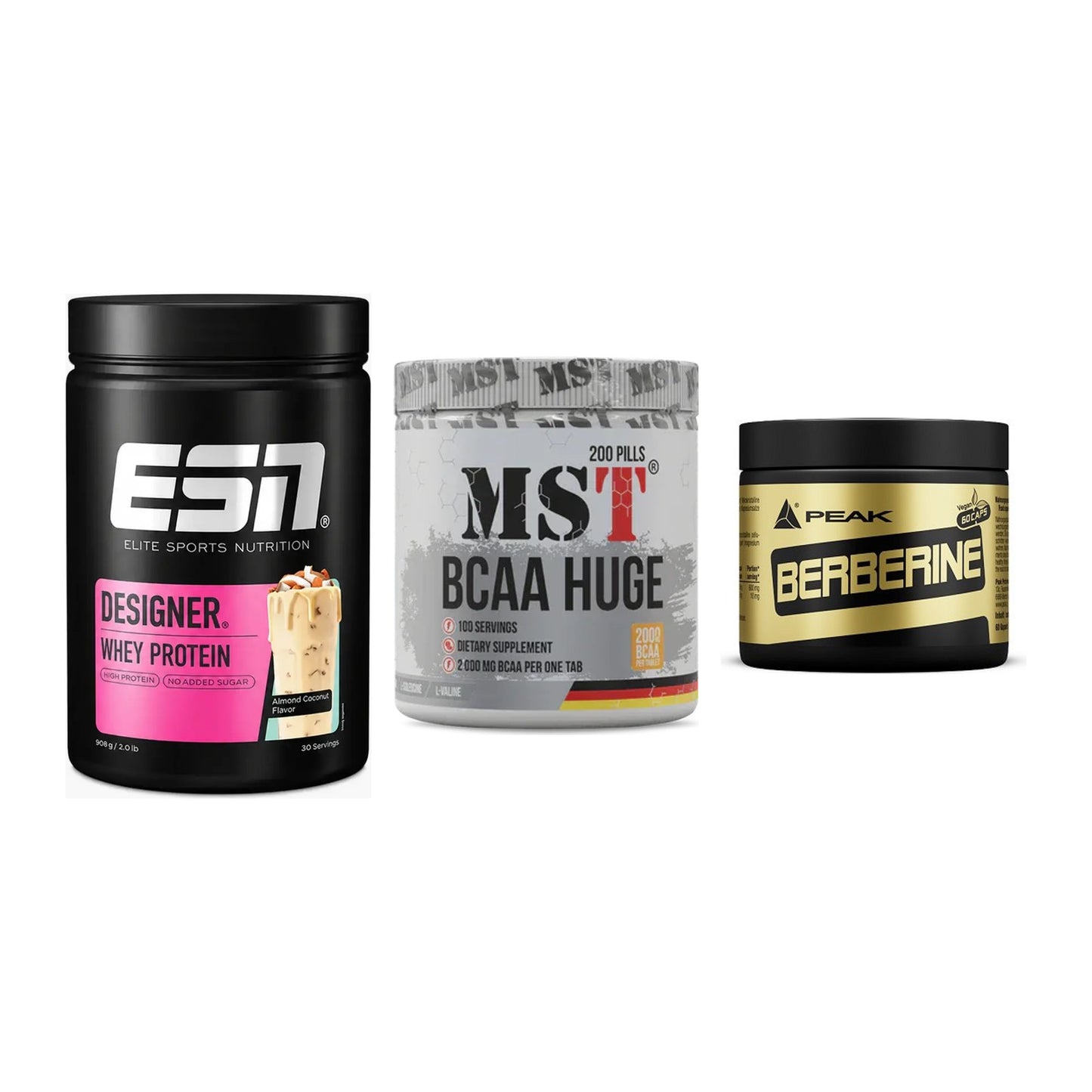 Definitionsphase-Set: ESN Designer + MST BCAA Huge + Peak Berberine – alle enthaltenen Artikel