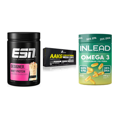 Definitionsphase-Set: ESN Designer + Olimp AAKG + INLEAD Omega-3 – alle enthaltenen Artikel