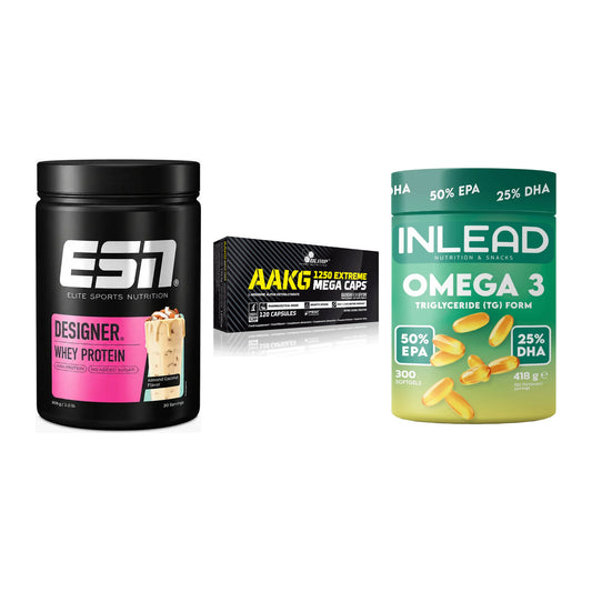 Definitionsphase-Set: ESN Designer + Olimp AAKG + INLEAD Omega-3 – alle enthaltenen Artikel