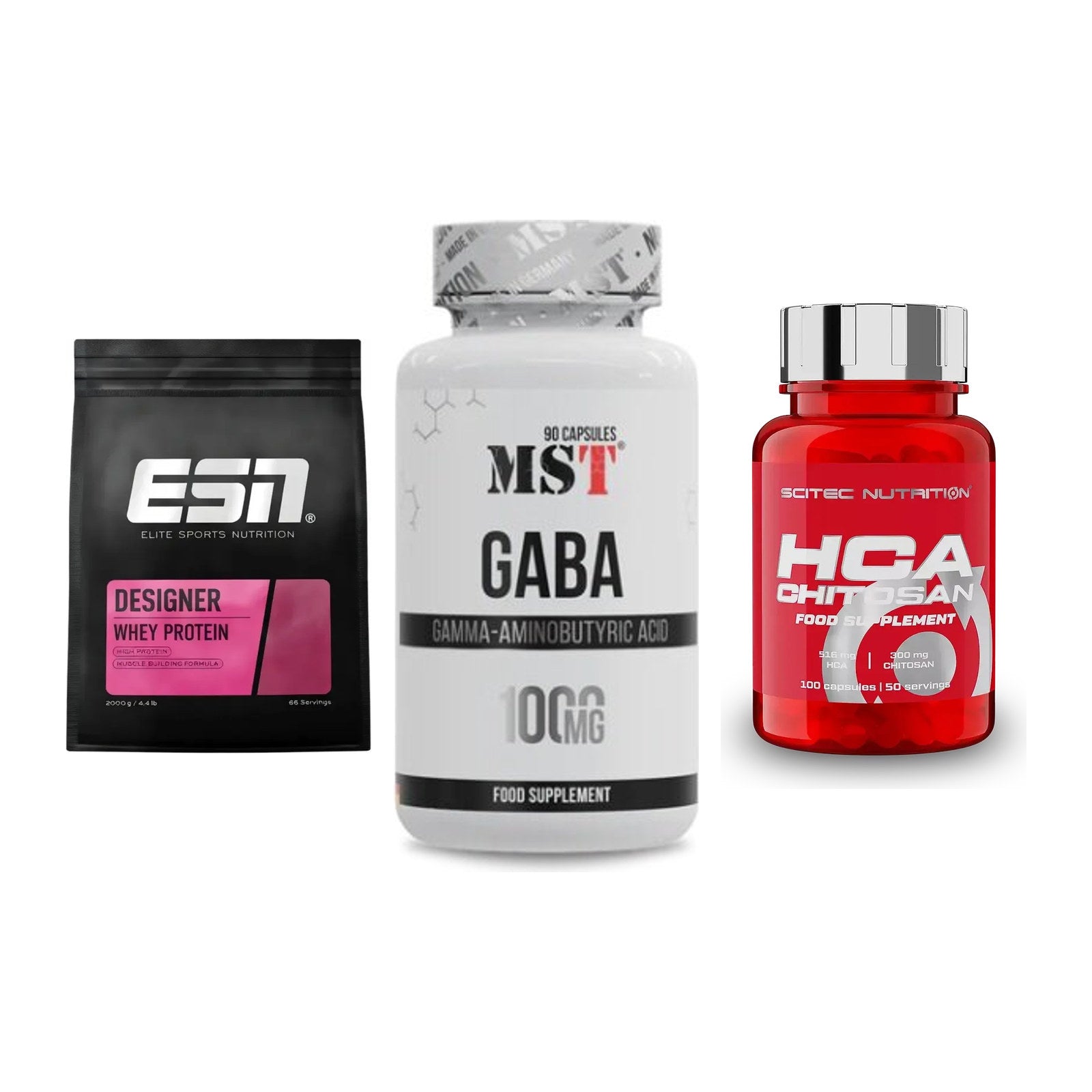 Definitionsphase-Set: ESN Designer + MST GABA + Scitec HCA-Chi – alle enthaltenen Artikel