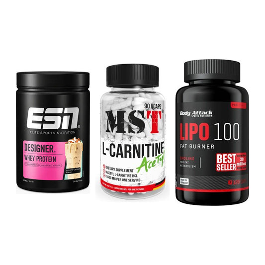 Definitionsphase-Set: ESN Designer + MST L-Carnitin + Body Attack – alle enthaltenen Artikel