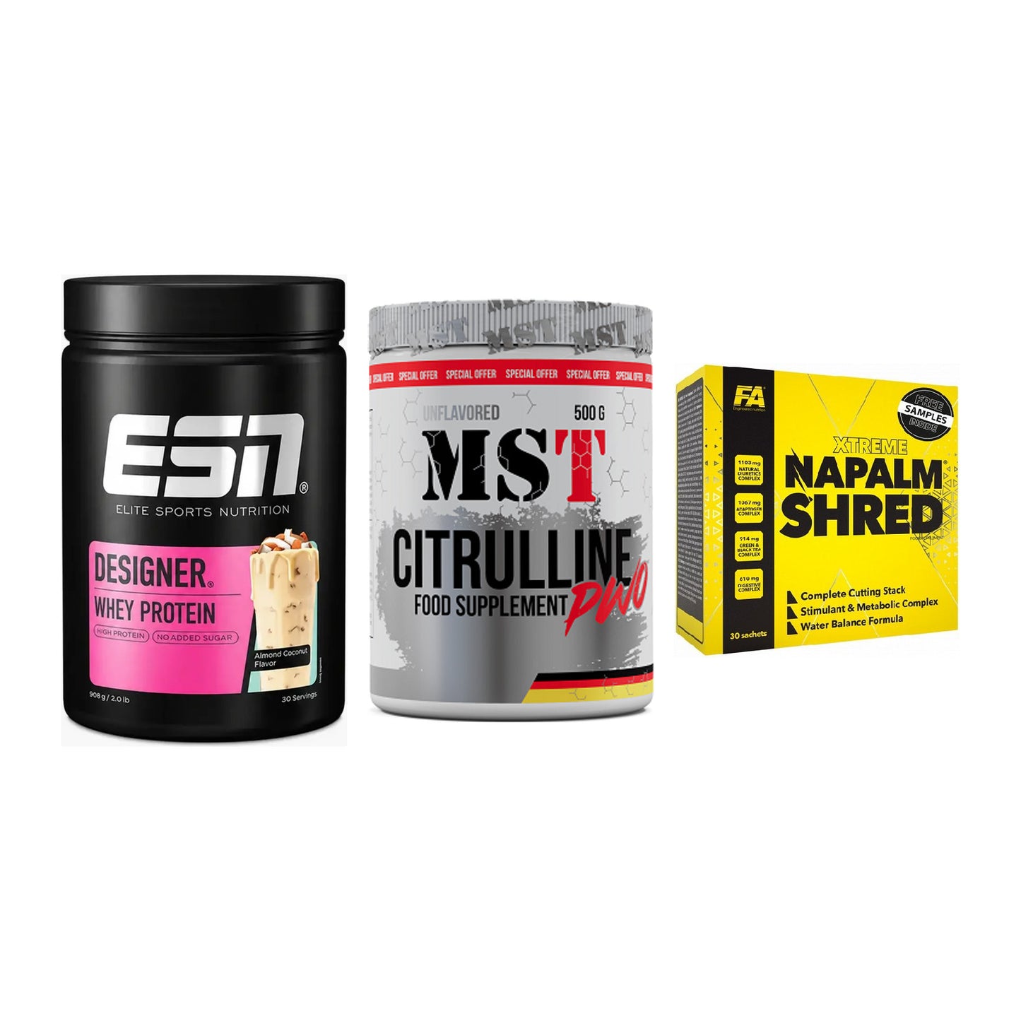 Definitionsphase-Set: ESN Designer + MST Citrulline + FA Nutrition – alle enthaltenen Artikel