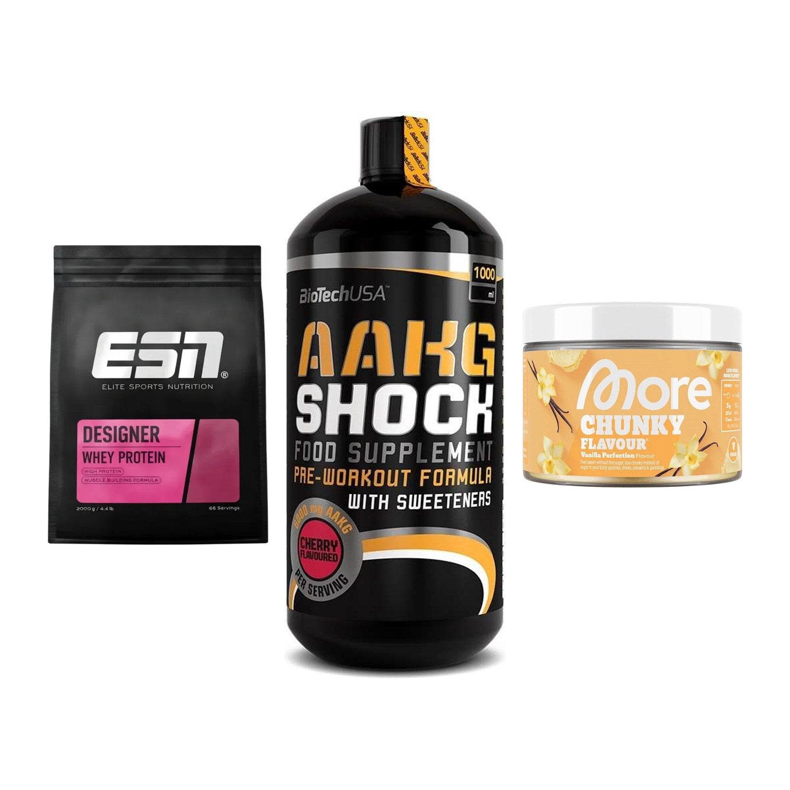 Definitionsphase-Set: ESN Designer + BioTech AAKG + More Nutrition – alle enthaltenen Artikel