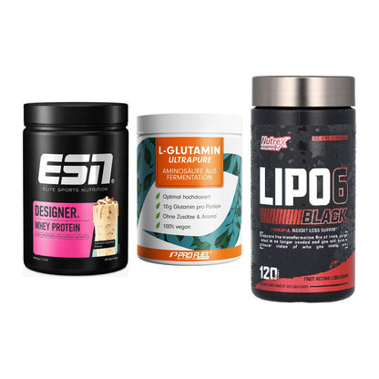 Definitionsphase-Set: ESN Designer + ProFuel Glutam + Nutrex Lipo 6 – alle enthaltenen Artikel