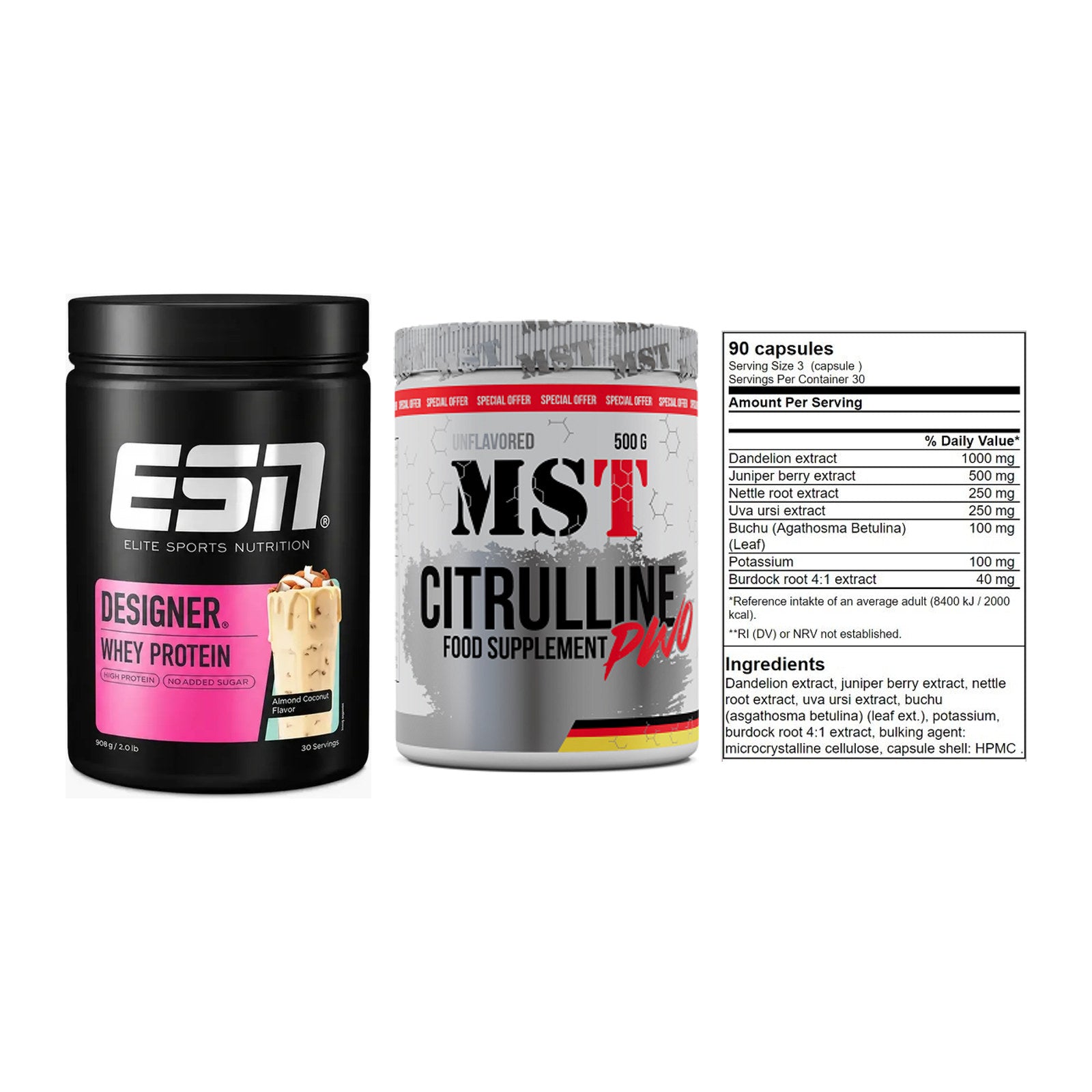 Definitionsphase-Set: ESN Designer + MST Citrulline + GN Shred Cuts – alle enthaltenen Artikel