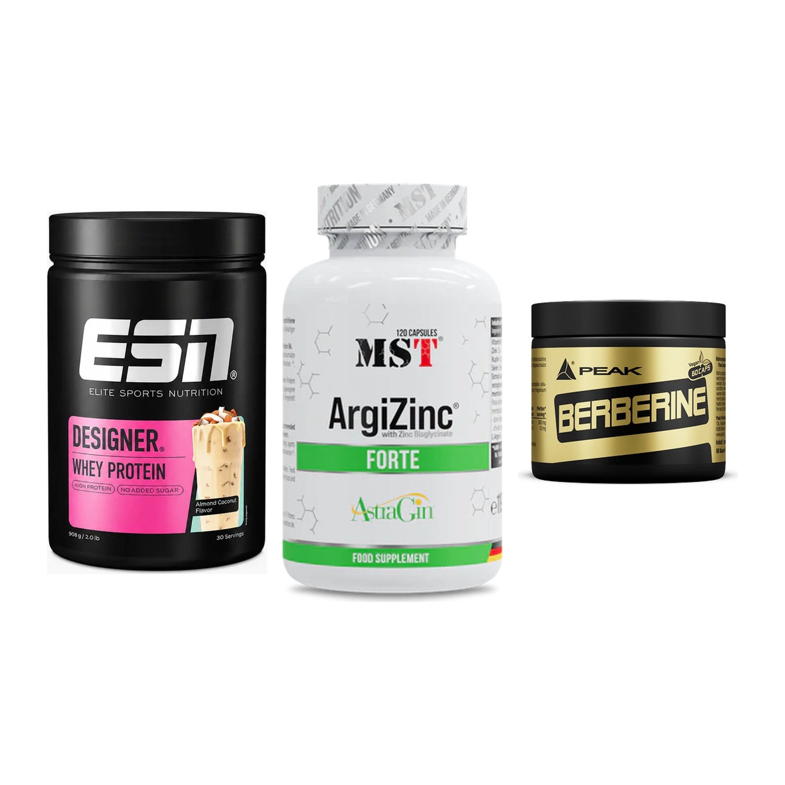 Definitionsphase-Set: ESN Designer + MST ArgiZinc + Peak Berberine – alle enthaltenen Artikel